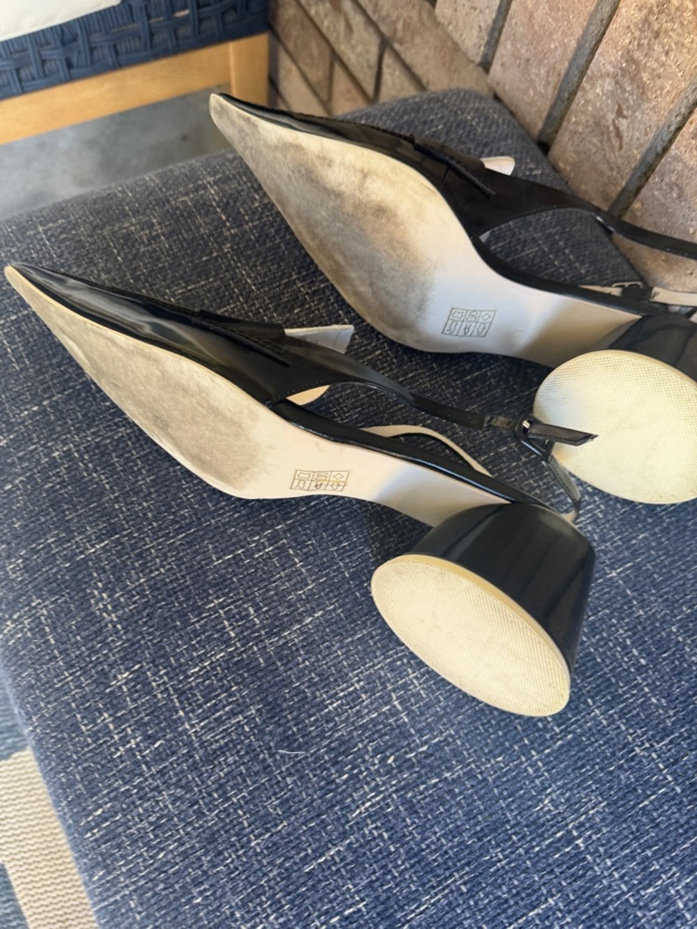 Jeffrey Campbell Black and White Pointed Slingback Heels - Picture 5 of 5
